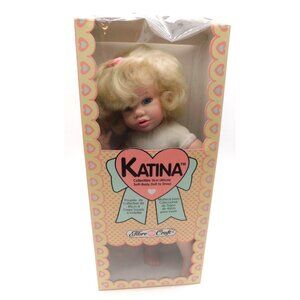 Vintage Fibre Craft Katina 16" Soft Body Doll with Original Box Caucasian Blonde